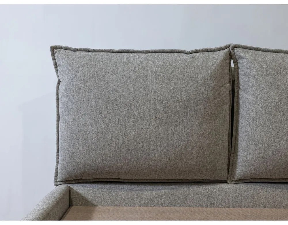 Béžová čalúnená dvojlôžková posteľ s úložným priestorom a roštom 180x200 cm Garancia – Bobochic Paris