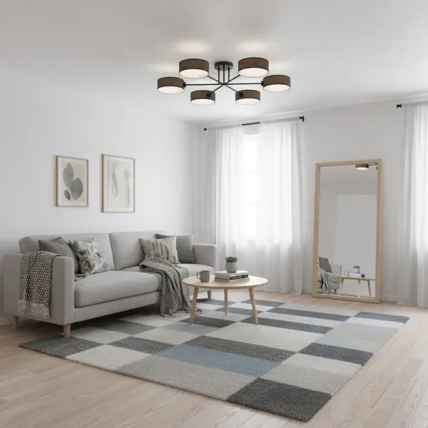 Prisadený luster MAGA 6xE14/10W/230V hnedý