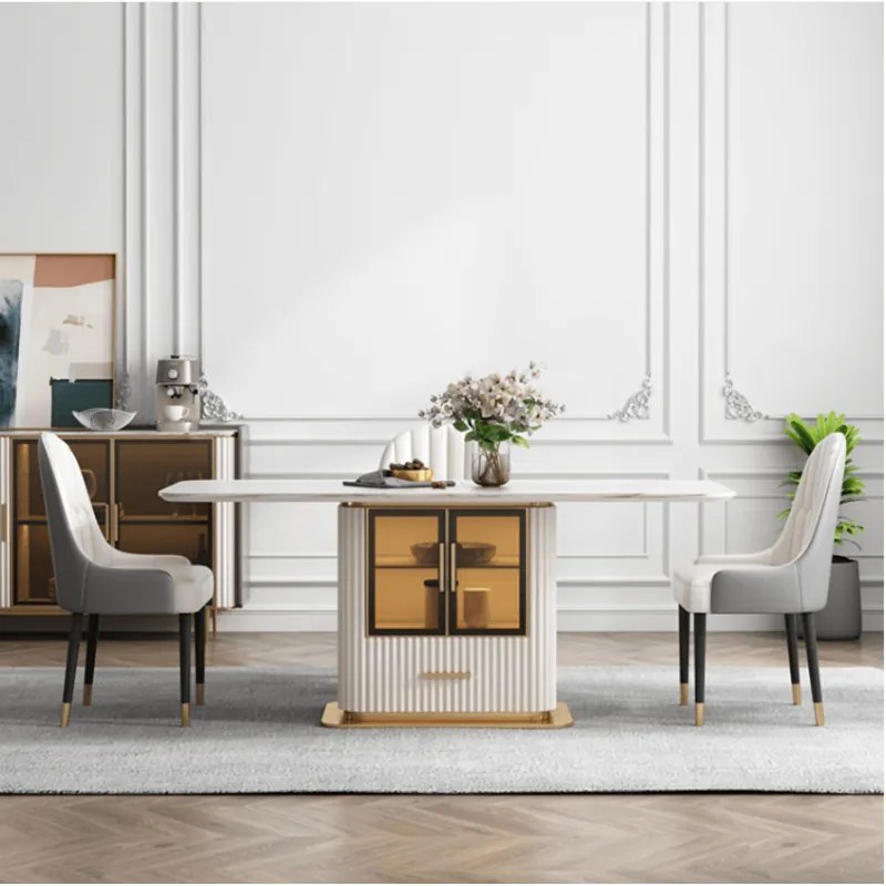 GASTON JEDÁLENSKÝ STÔL MRAMOR + LAKOVANÁ MDF