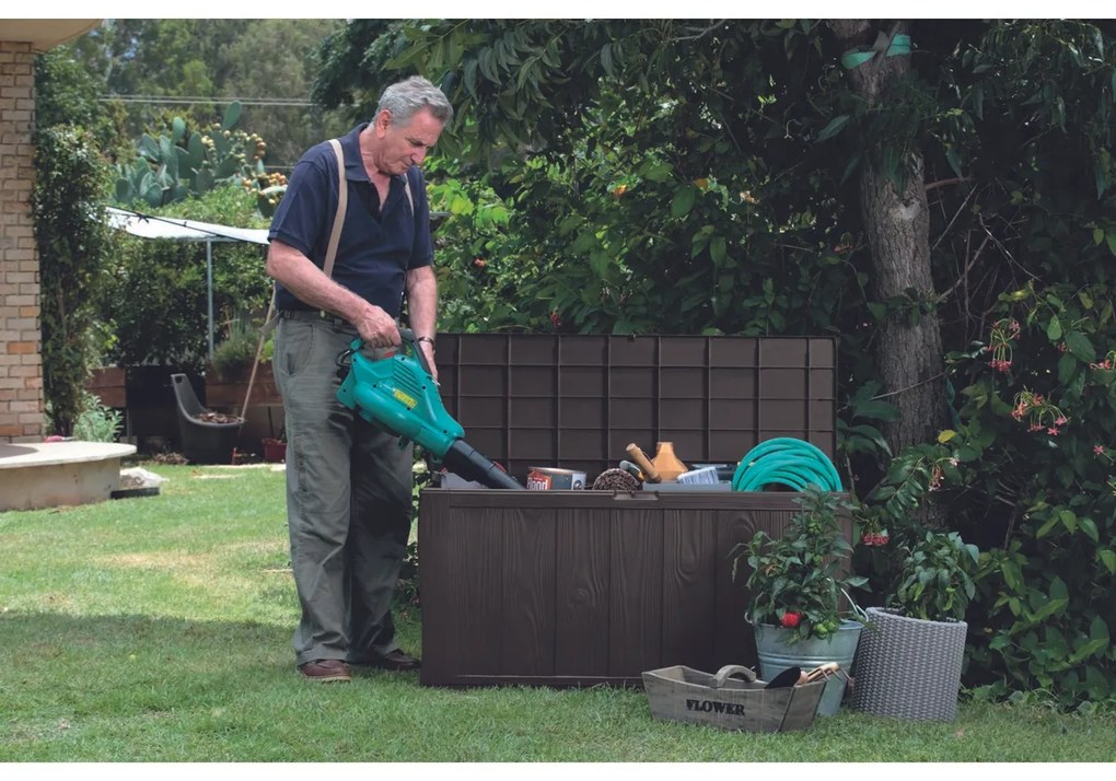 Keter Záhradný úložný box Sherwood hnedá, 270 l, 117 x 57 x 45 cm