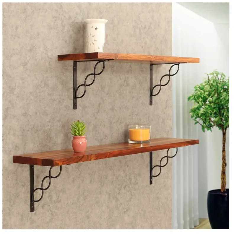 Polica na stenu s konzolou Luna 75 cm PALISANDER