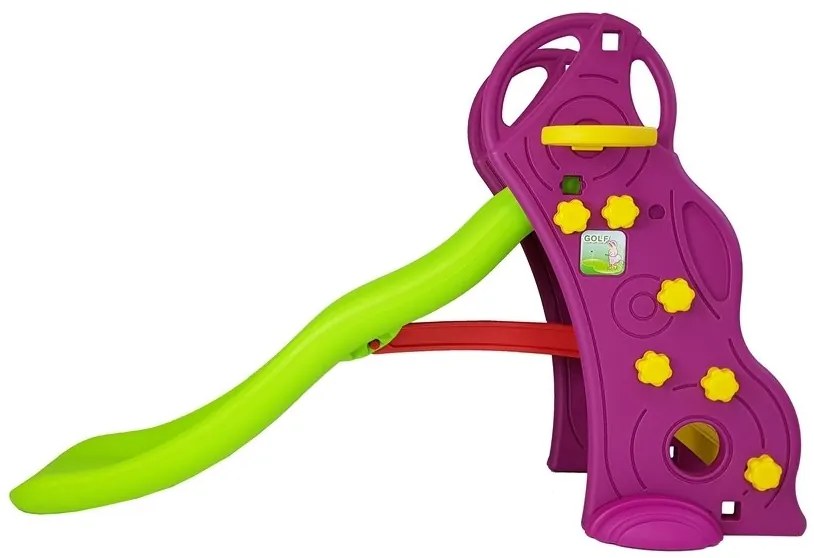 LEAN TOYS Šmýkačka plastová s rebríkom fialovo-zelená
