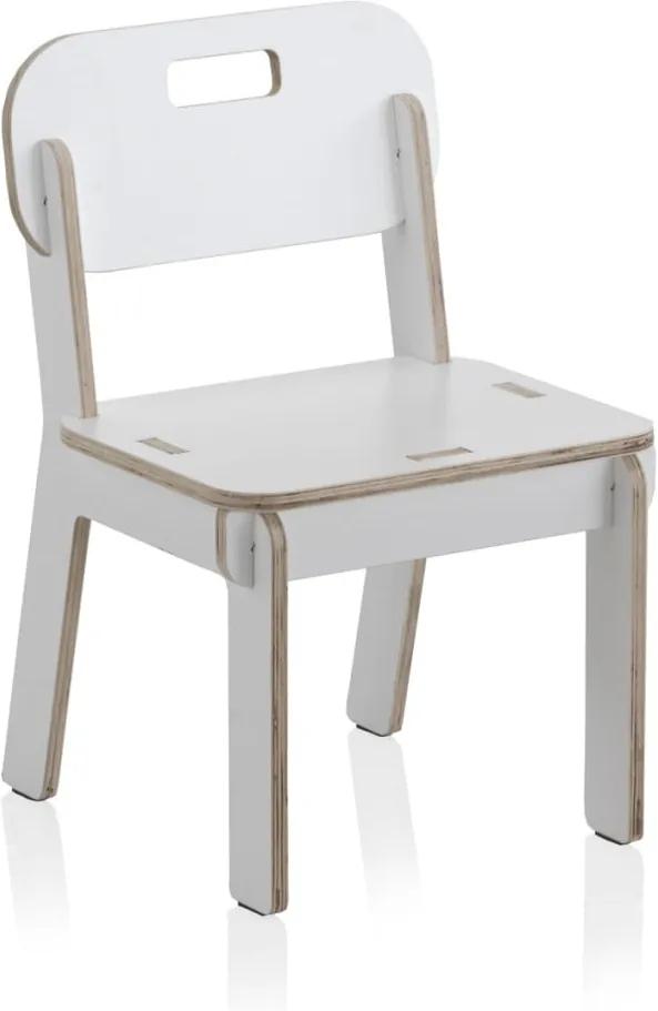 Biela detská stolička z preglejky Geese Piper