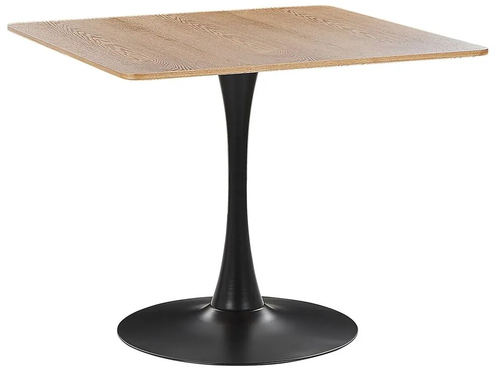 Jedálenský stôl 90 x 90 cm svetlé drevo/čierna BOCA Beliani