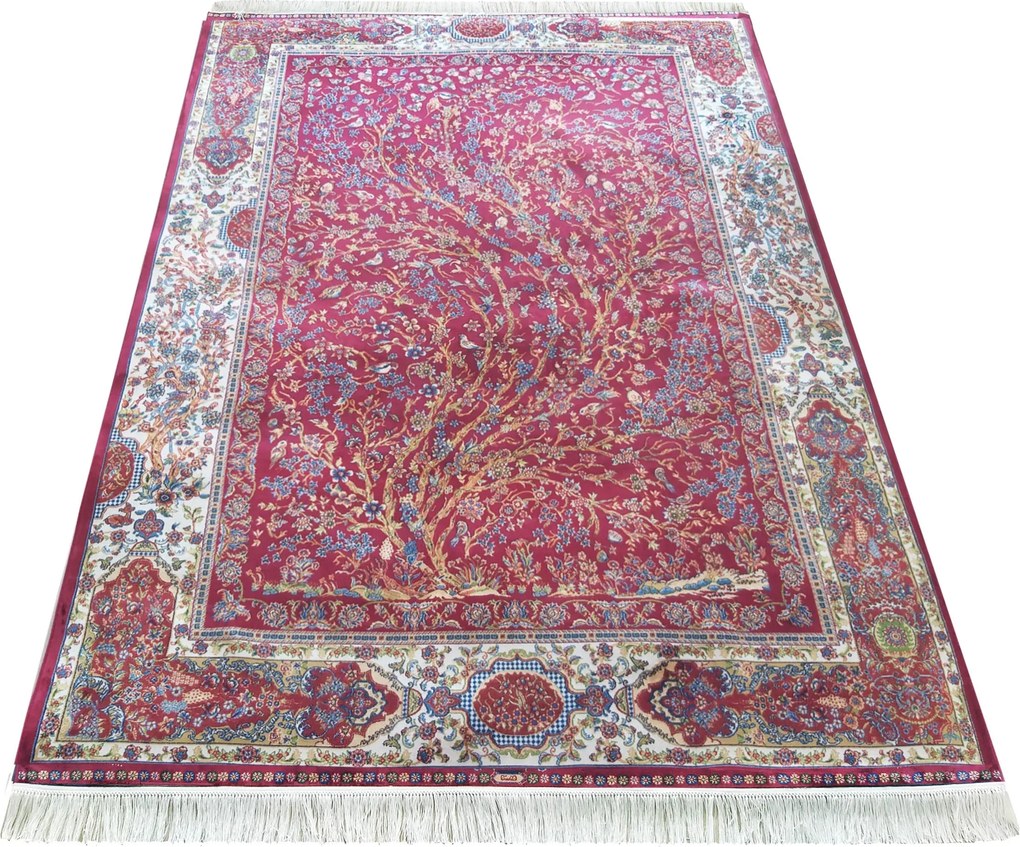 DY Hodvábny exkluzívny koberec Qum Silk 11 - červená Rozmer: 200x300 cm