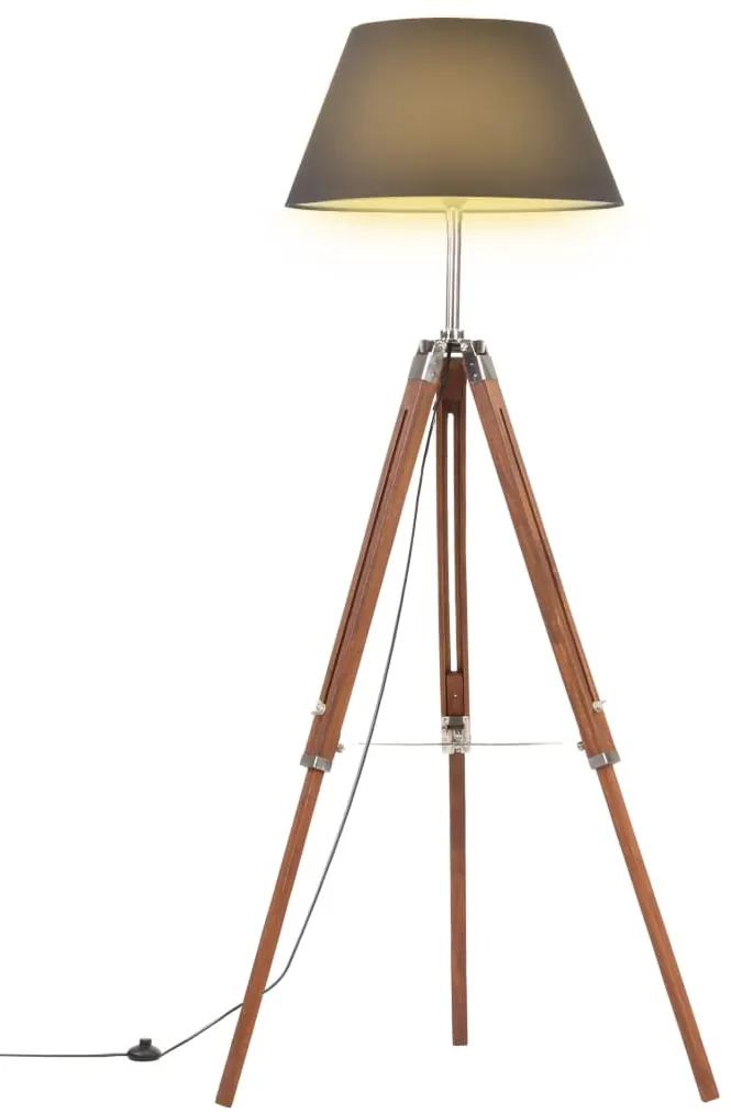 vidaXL Lampa na statíve medovo-hnedá a čierna 141 cm teakový masív