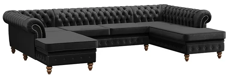 PROXIMA.store - Luxusná sedačka CHESTERFIELD LONG U FARBA NÔH: čierna, DRUH LÁTKY: TORRE - 17, FARBA OZDOBNÝCH ŠPENDLÍKOV: barok