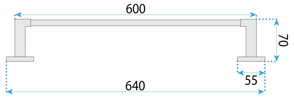 Rea Nico, kúpeľňový vešiak 64 cm, zlatá lesklá, REA-88016