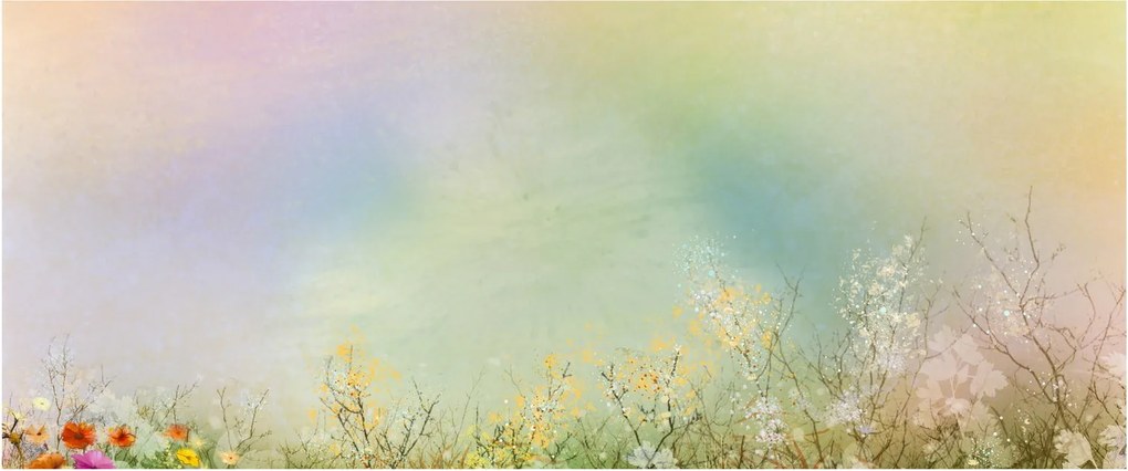 Obraz - Maľovaná lúka 2 (120x50 cm)
