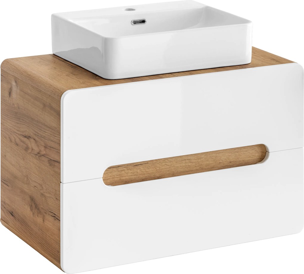 Comad Kúpeľňová skrinka pod umývadlo Aruba White 80 dub craft/biela