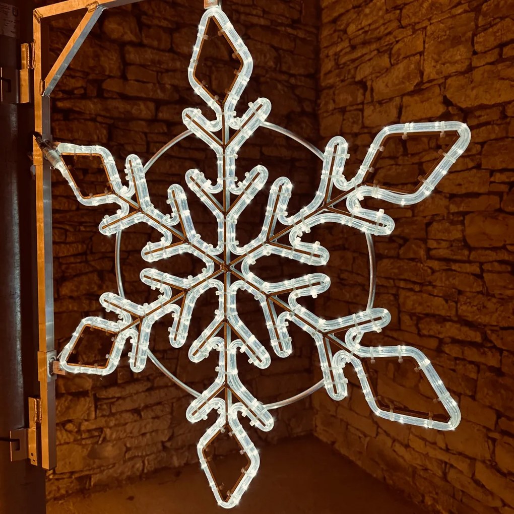 DECOLED LED světelná vločka XI, sada na VO, 89 cm, ledově bílá