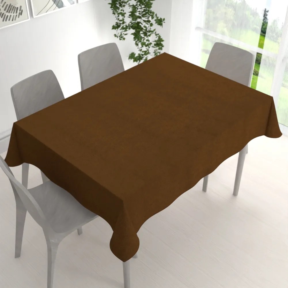 Biante Obdĺžnikový obrus/imitácia brúsenej kože Alcantara ALC-017 Hnedý hrdzavý 120x140 cm