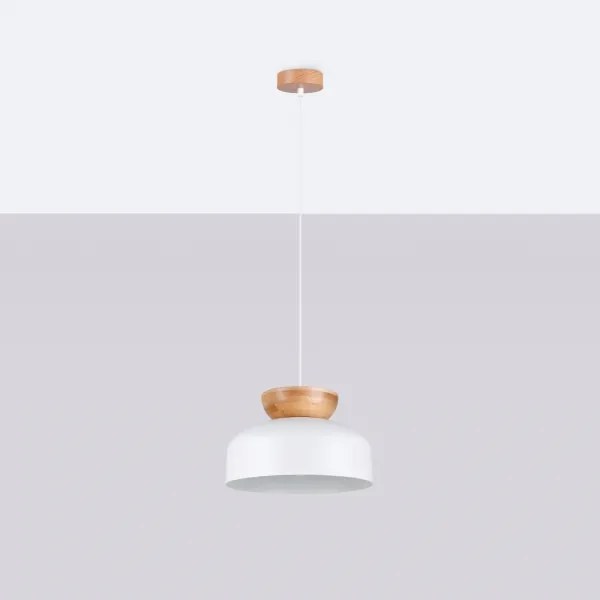 Sollux SL.1350 - Luster na lanku MARION 1xE27/15W/230V pr. 29,5 cm biela