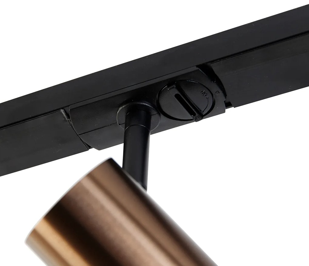 1-fázový koľajnicový systém tmavá bronz s 4 reflektormi a štvorcovým napájaním - Jeana