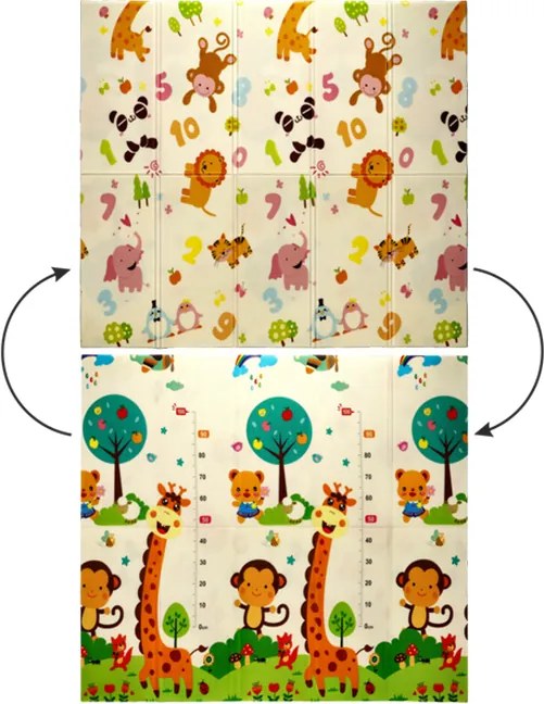 Detská obojstranná podložka Animals 180x200