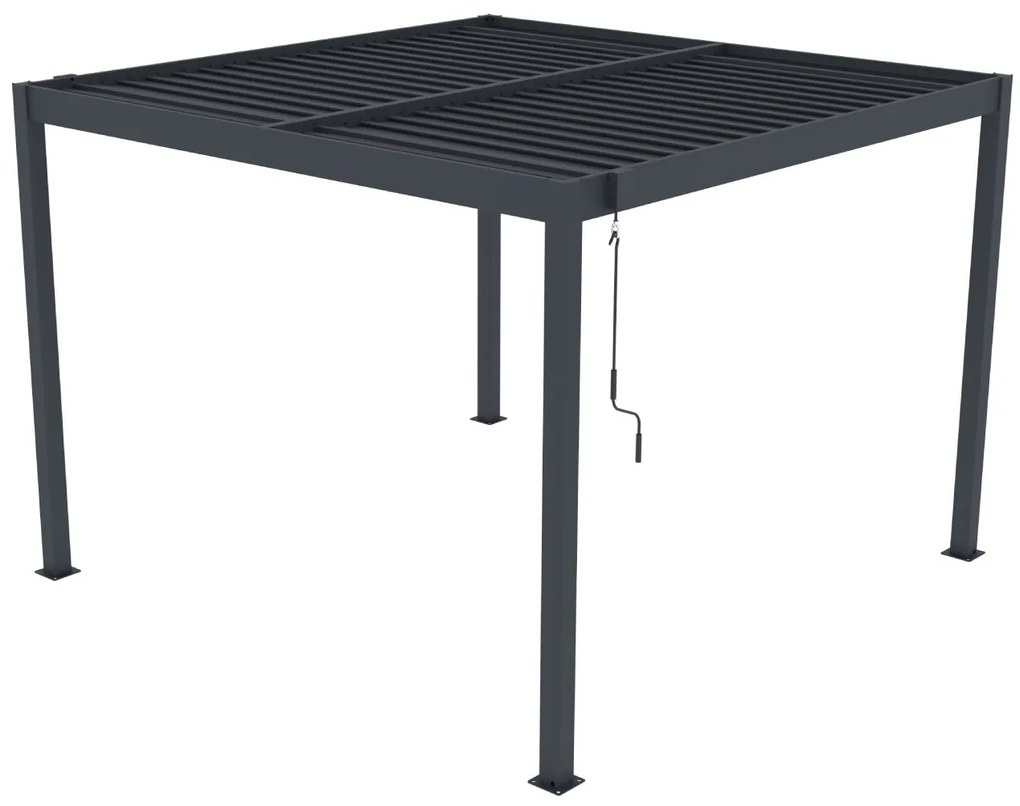 Hliníková bioklimatická pergola s lamelami BestBerg BBP-9G / 3 x 3 m / sivá