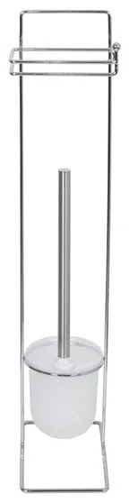 BISK Erga, hranatý stojan s WC kefou a držiakom toaletného papiera, chróm, ERG-07559