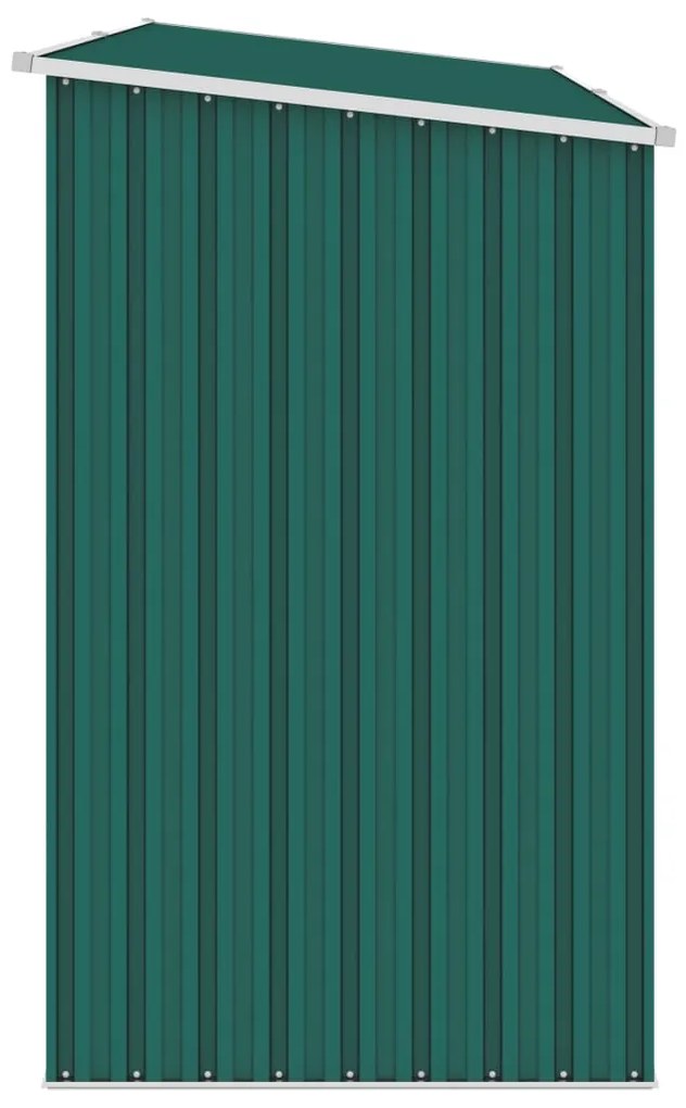 Záhradná kôlňa na palivové drevo zelená 245x98x159 cm pozinkovaná oceľ