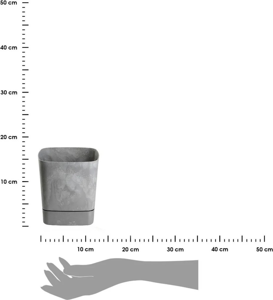 Plastový květináč s podmiskou Cubi 16x16 cm - výber z 6 prevedení