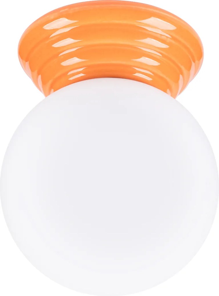 Stropné svietidlo Zori, 1x biele sklenené tienidlo, or