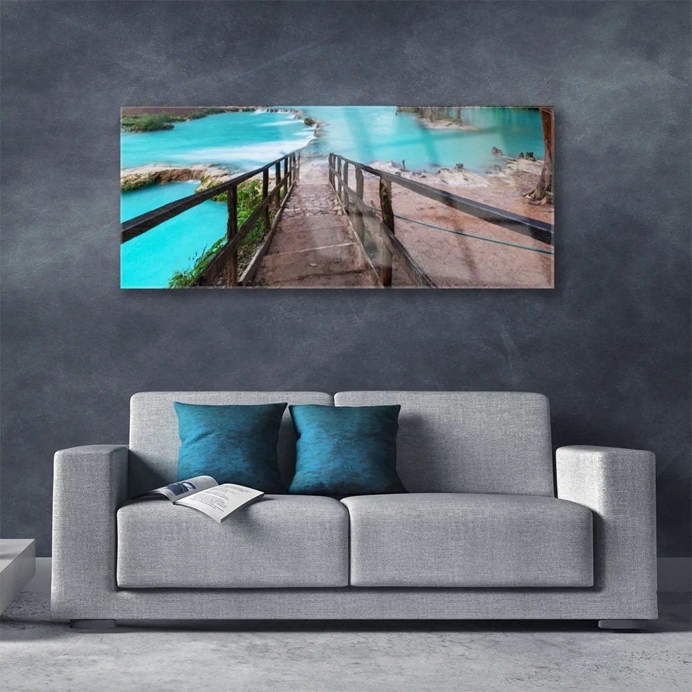 Obraz plexi Schody jazero architektúra 125x50 cm