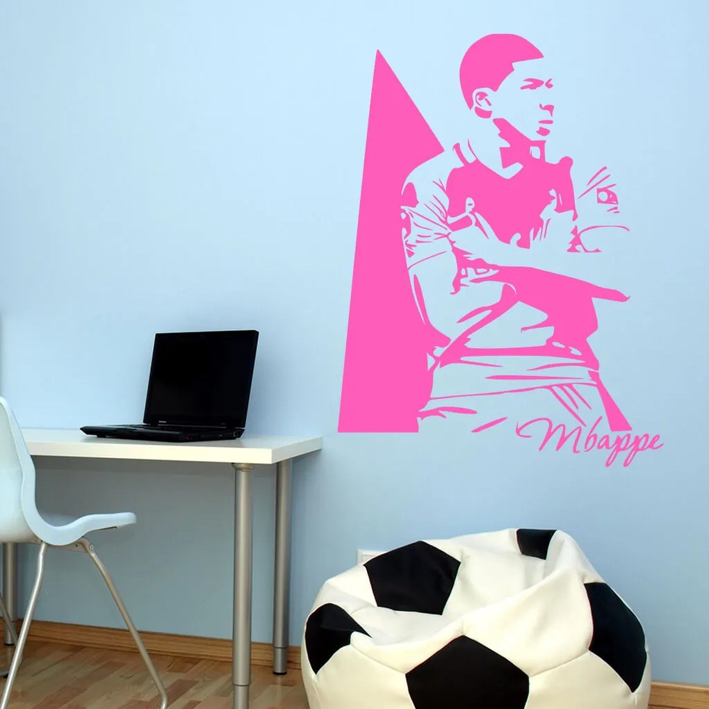 Veselá Stena Samolepka Kylian Mbappé Farba: zelená, Veľkosť: 80 x 60 cm