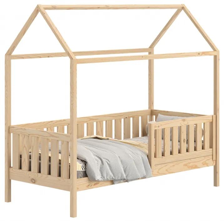 Detská domčeková posteľ Nemos II so zásuvkami - 80x180 cm - borovica