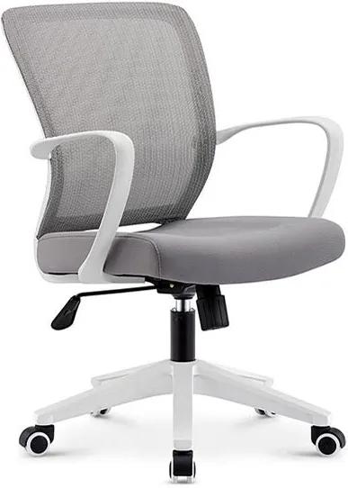TEMPO KONDELA Glam kancelárska stolička s podrúčkami sivá / biela