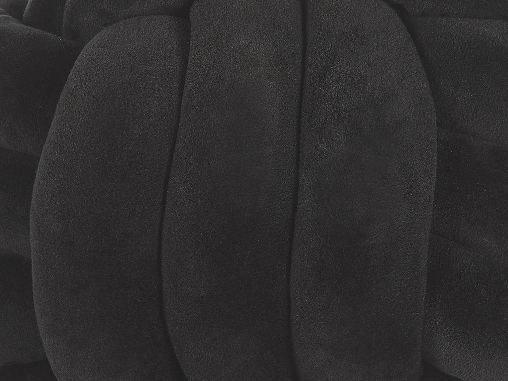 Zamatový uzlový vankúš 30 x 30 cm čierny MALNI Beliani