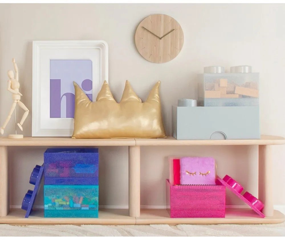 Fialový plastový detský úložný box 25x25x18 cm – LEGO®