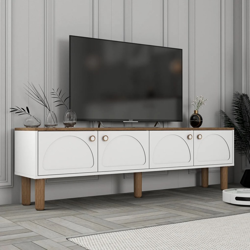 TV stolík/skrinka Bohnedo (biela). Akcia -18%. Vlastná spoľahlivá doprava až k Vám domov. 1121654