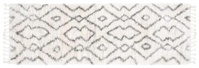 Kusový koberec shaggy Daren krémovo sivý atyp 80x200cm