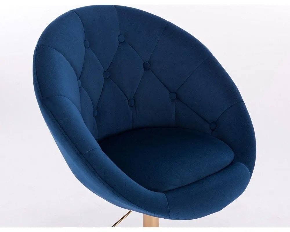 LuxuryForm DESIGN Kreslo VERA VELUR na striebornom tanieri - modré