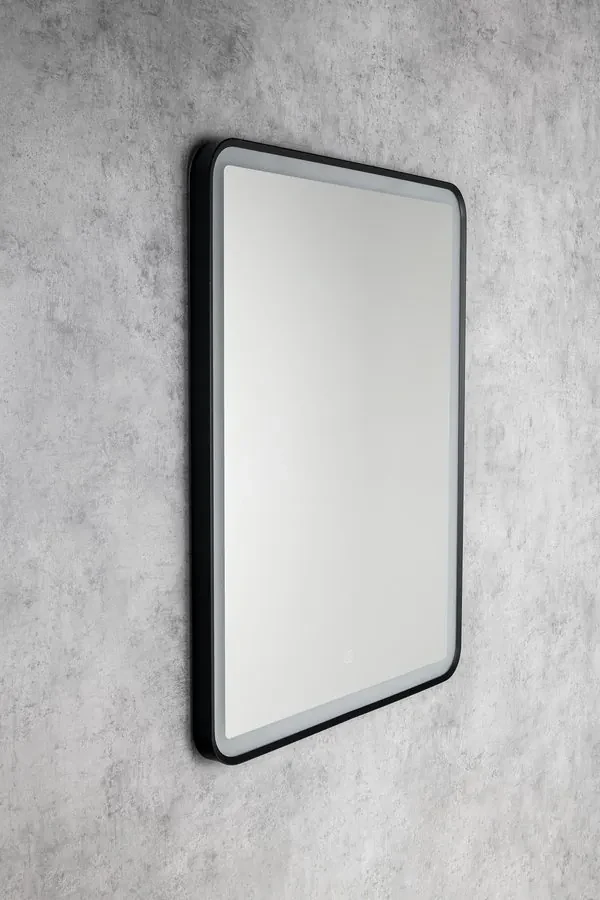 Aqualine Aqualine, SWIDA zrkadlo s LED osvetlením 60x80cm, dotykový senzor, stmievateľné, čierna matná, SW060