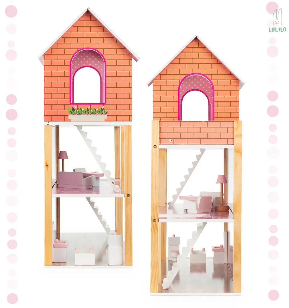 KIK LULILO Tulipo 70cm drevený domček pre bábiky