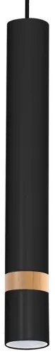 Luster na lanku JOKER BLACK WOOD 1xGU10/8W/230V
