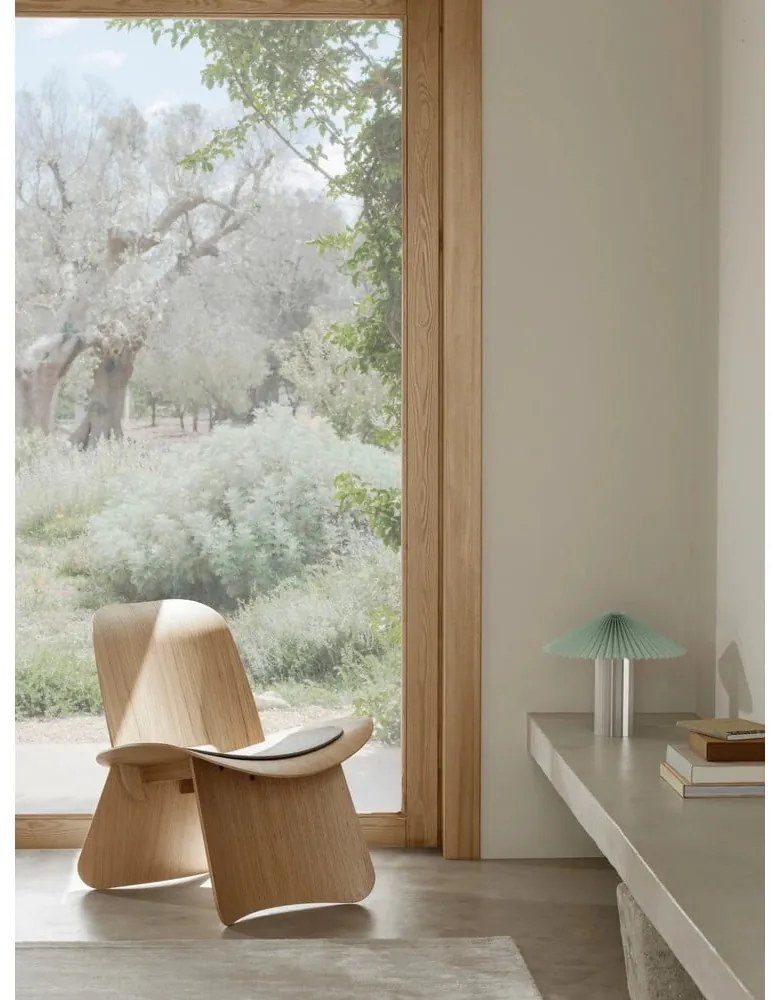 Žltá/v striebornej farbe stolová lampa so stmievačom s textilným tienidlom (výška 36 cm) Taite – Blomus