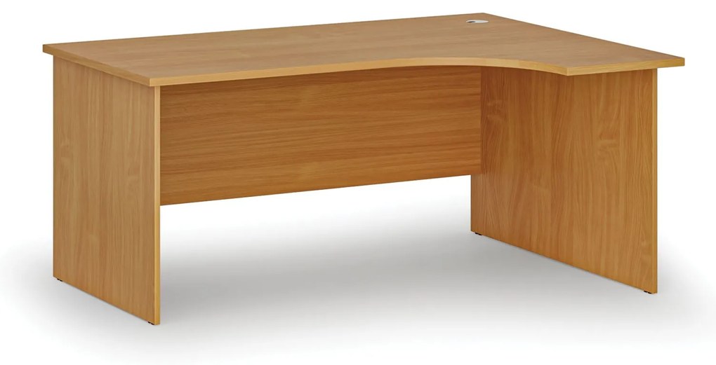 Rohový kancelársky písací stôl PRIMO WOOD, 160x120 cm, pravý, buk