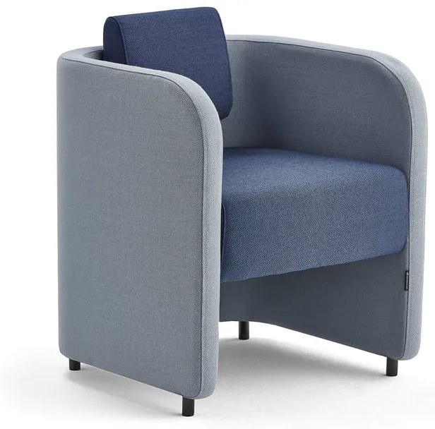 Kreslo COMFY, na nožičkách, vlnená tkanina, azúrová modrá/námornícka modrá