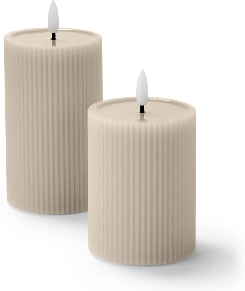 LED sviečky s výplňou so skutočného vosku, 2 ks