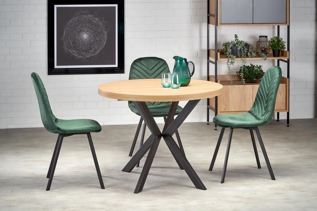 Jídelní rozkládací stůl Peroni 100/250 cm dub craft zlatý/černý