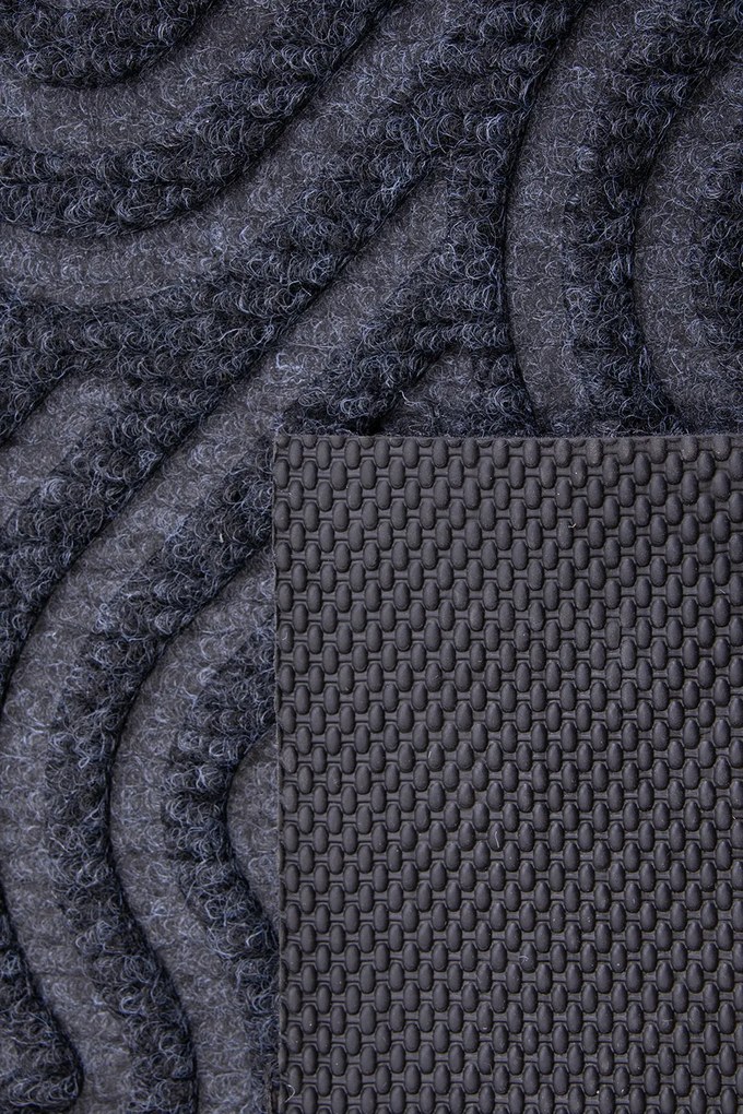 Textilná rohožka EMBOSSED T-004 TMAVOSIVÁ rozmer: 43x75 cm