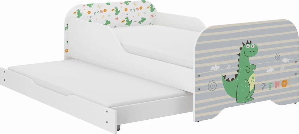 Wooden Toys Detská posteľ MIKI 160x80 DINO s funkciou na spanie (1)