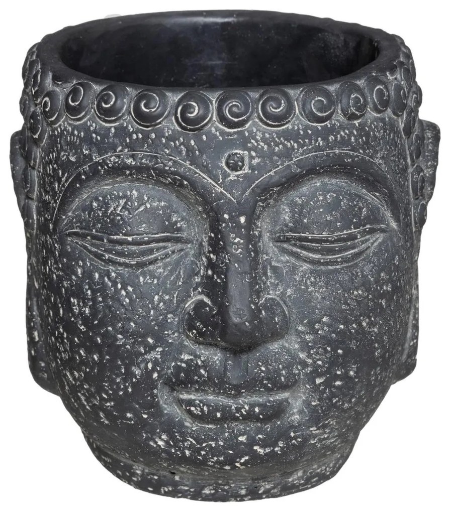 Cementový Buddha kvetináč antracit