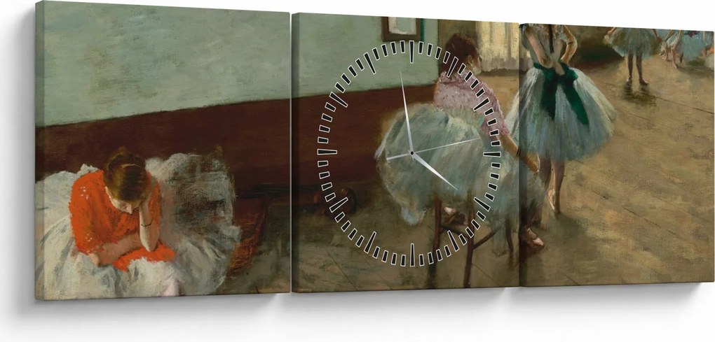 Obraz - Edgar Degas, The Dance Lesson, reprodukcia (s hodinami) (90x30 cm)