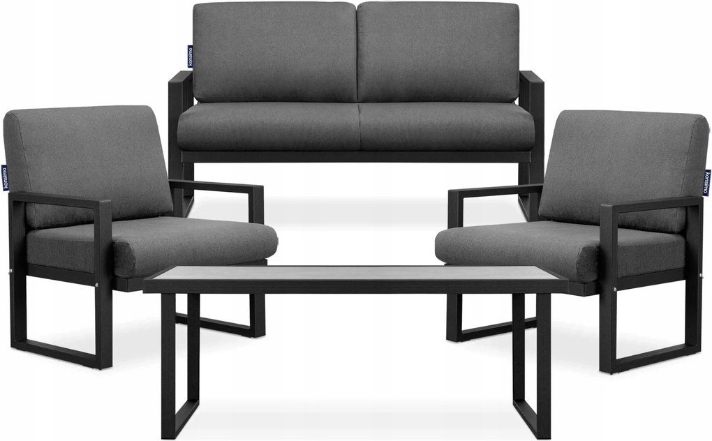 Sada záhradného nábytku stôl pohovka stôl čierny/sivý Konsimo Frena loft