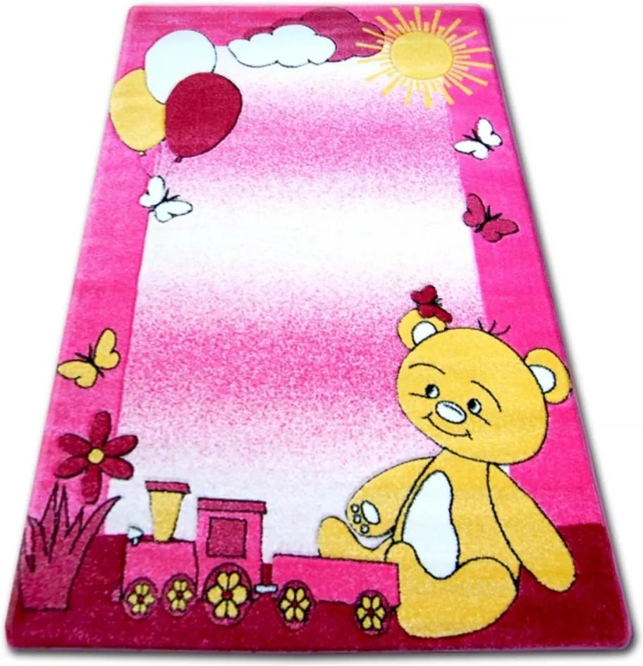 Detský kusový koberec Medvedík ružový, Velikosti 140x190cm
