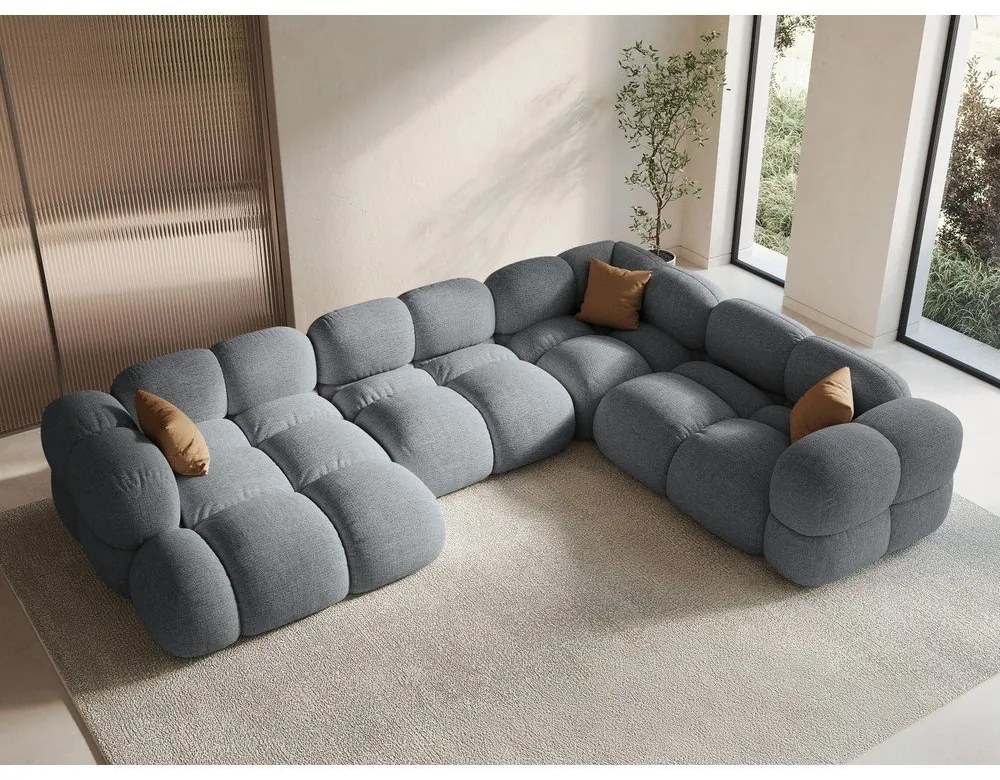 Sivá rohová pohovka (pravý roh/do tvaru "U") Loretto – Cosmopolitan Design