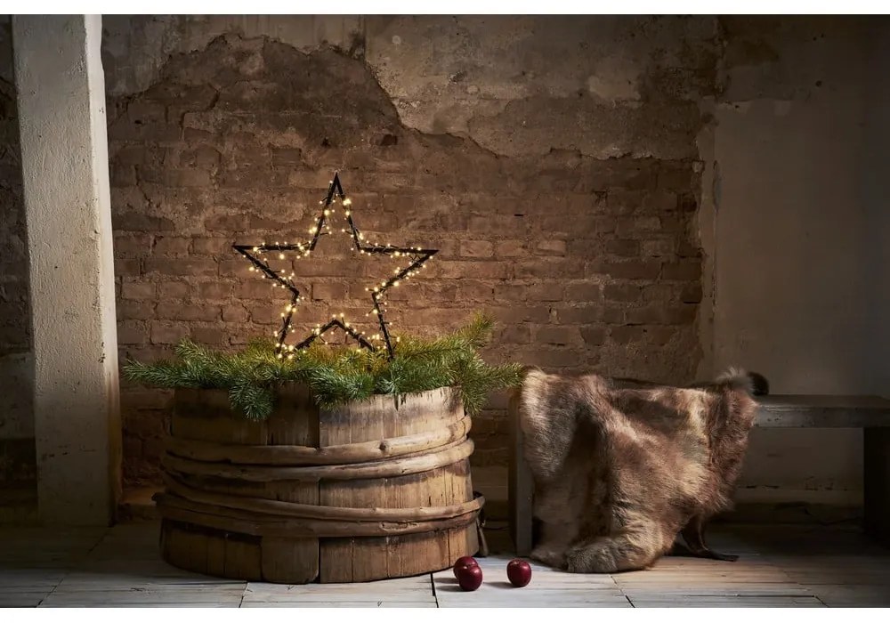 Čierna vonkajšia svetelná dekorácia s vianočným motívom Spiky – Star Trading