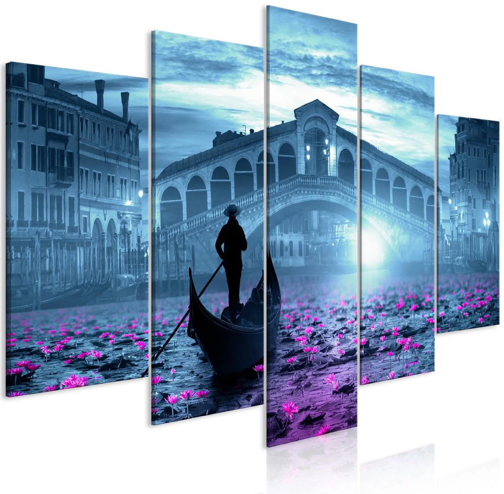 Artgeist Obraz - Magic Venice (5 Parts) Wide Blue Veľkosť: 200x100, Verzia: Premium Print